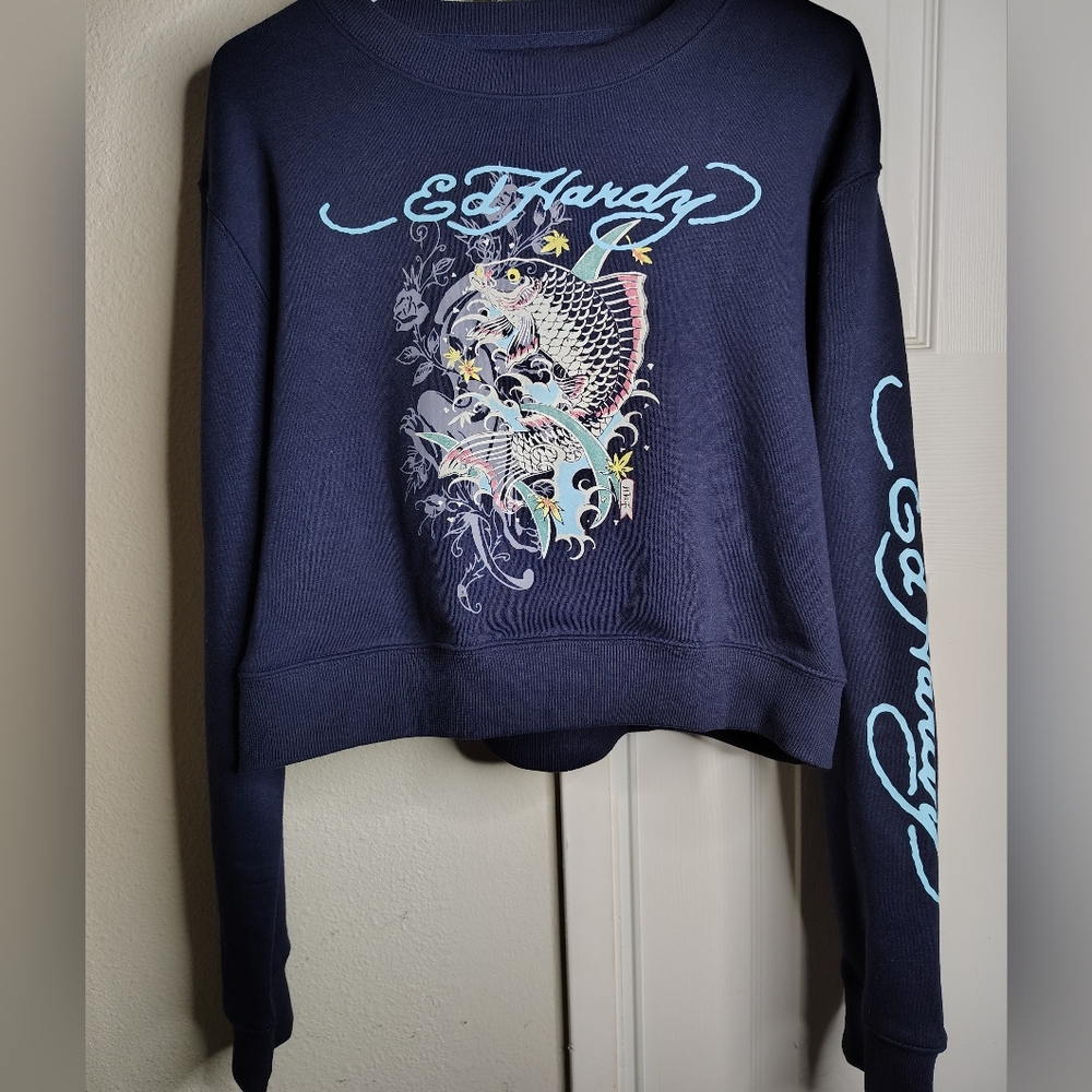 Ed Hardy Women's Navy Sweater
